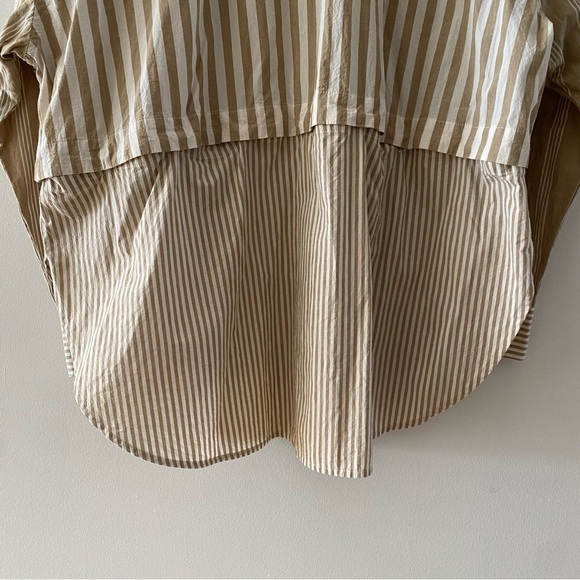 Madewell Modular Oversized Button-Up Shirt in Mixed Stripe Women's Size XL - Picture 7 of 10